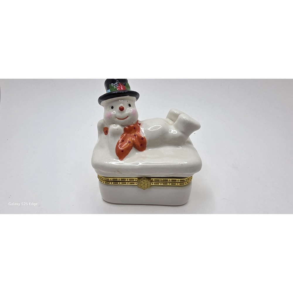 1998 Hermitage Vintage Pottery Ceramic Christmas Trinket Box